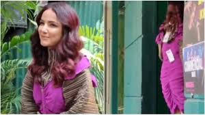 Jasmin Bhasin neglects to eliminate the sticker price as she ventures out in a purple dress. 