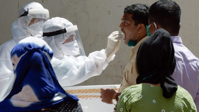 A dip in Covid-19 cases in India.