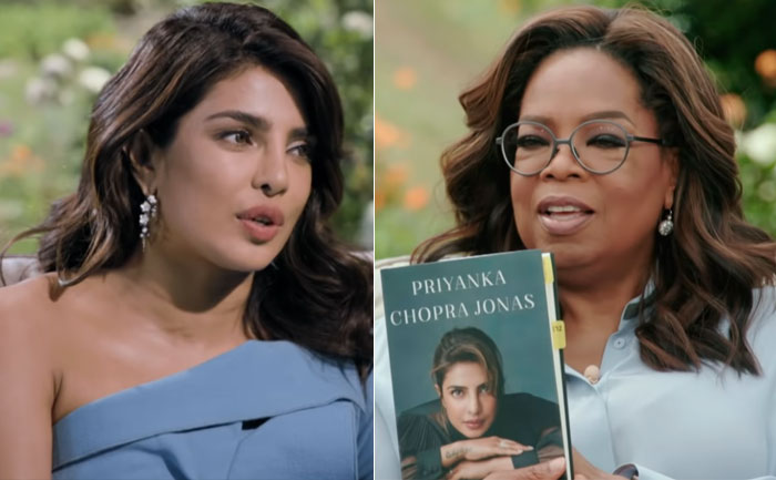 Priyanka Chopra during an interview with Oprah Winfrey.