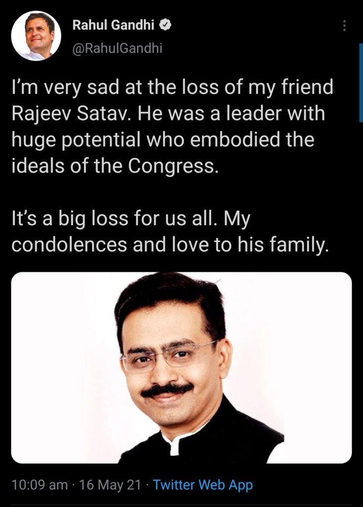 Congress leader Rahul Gandhi Tweeted.