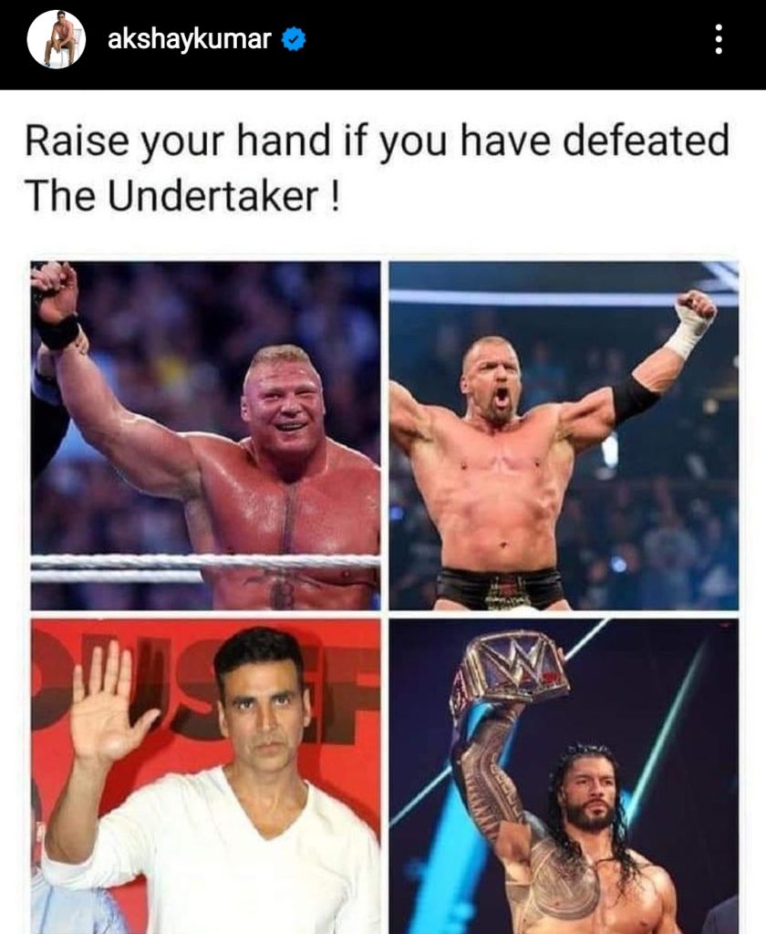 A Meme shared by Akshay Kumar on his Instagram page.