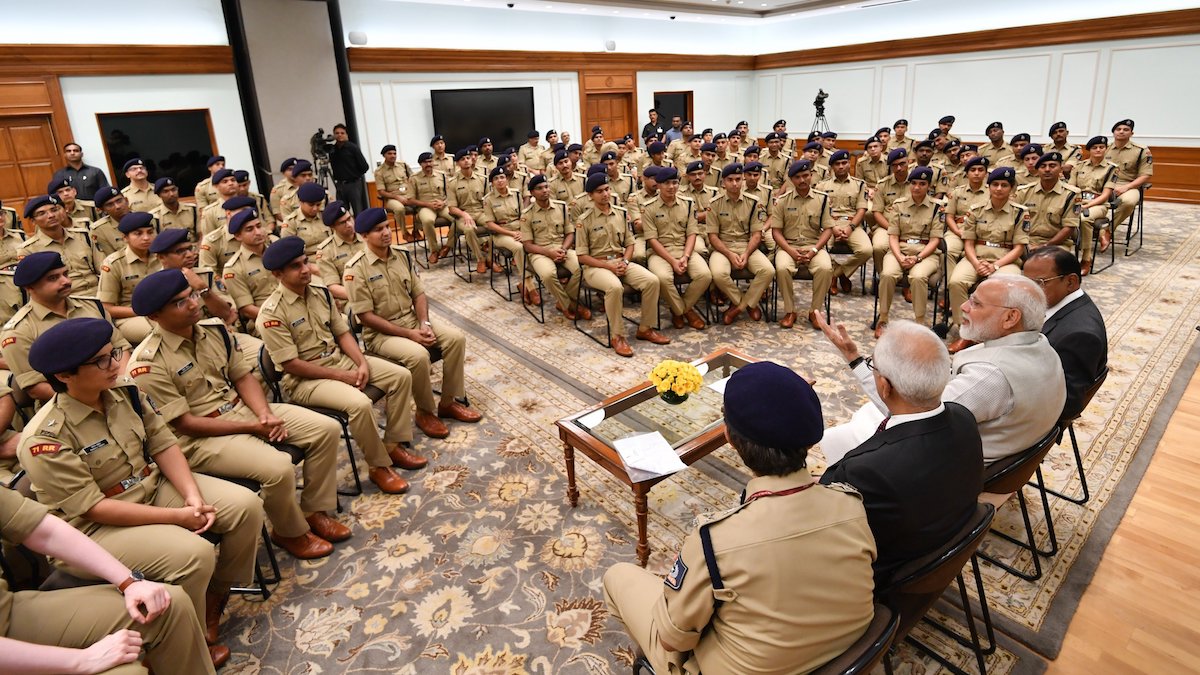 PM Modi says change perception to positive side our Indian police force has served beautifully for 75years.