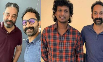 Kamal Haasan watches Fahadh Faasil's Malik at the sets of Vikram.