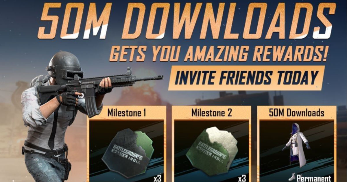 Battlegrounds-Mobile-India-rewards and 50 million awards