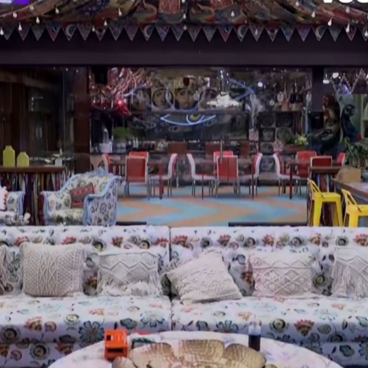 Step inner Bigg Boss OTT house with vibrant interiors, celestial-themed bed room.