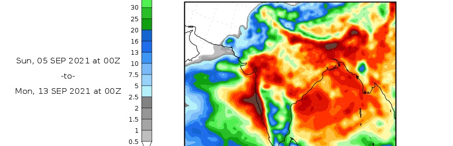 Gujarat Rainfall forecast September 2021.