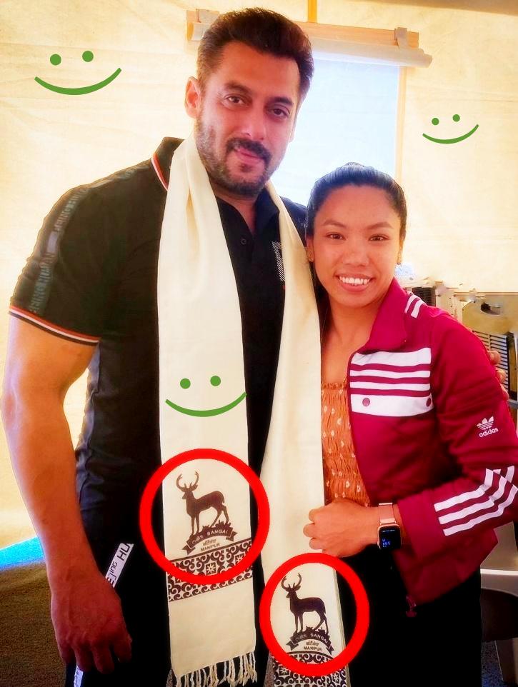 salman khan gets trolled due to new picture with mirabai and shawl