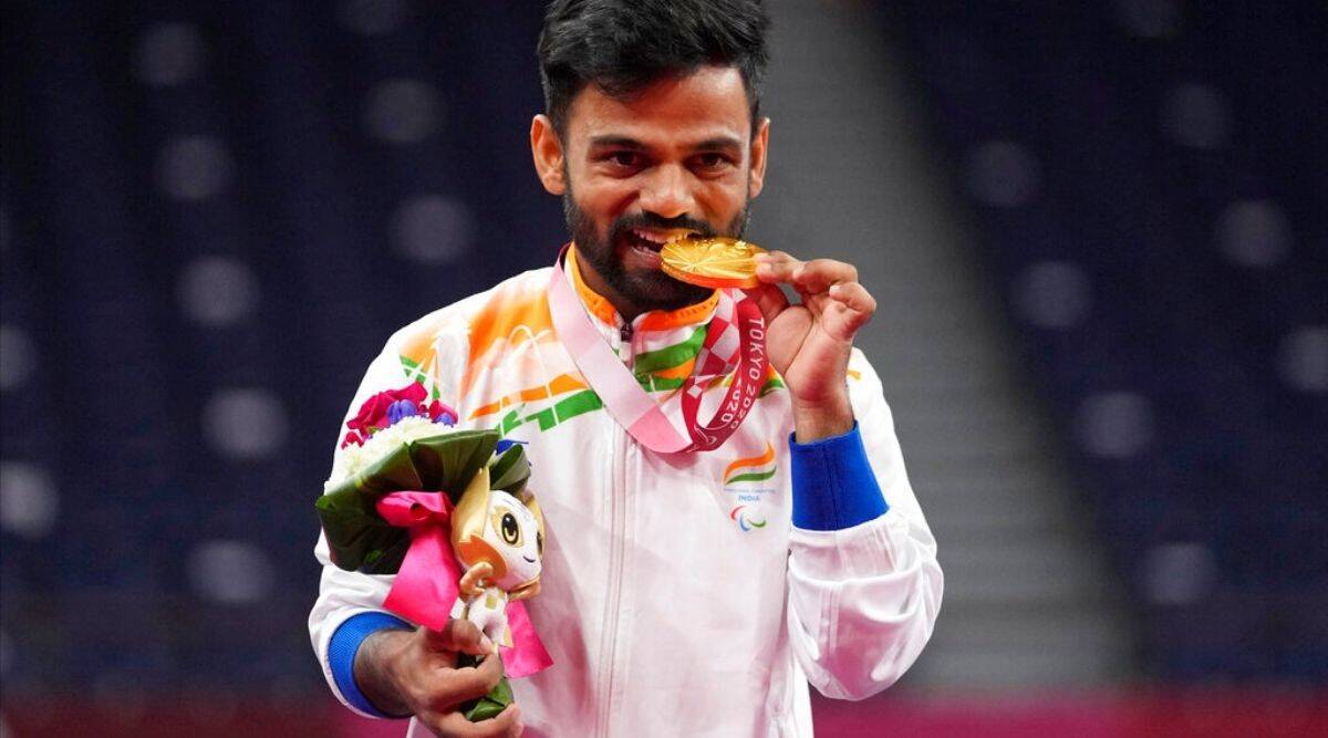 One more Gold in Paralympics Krishnanagar wins men's single badminton.
