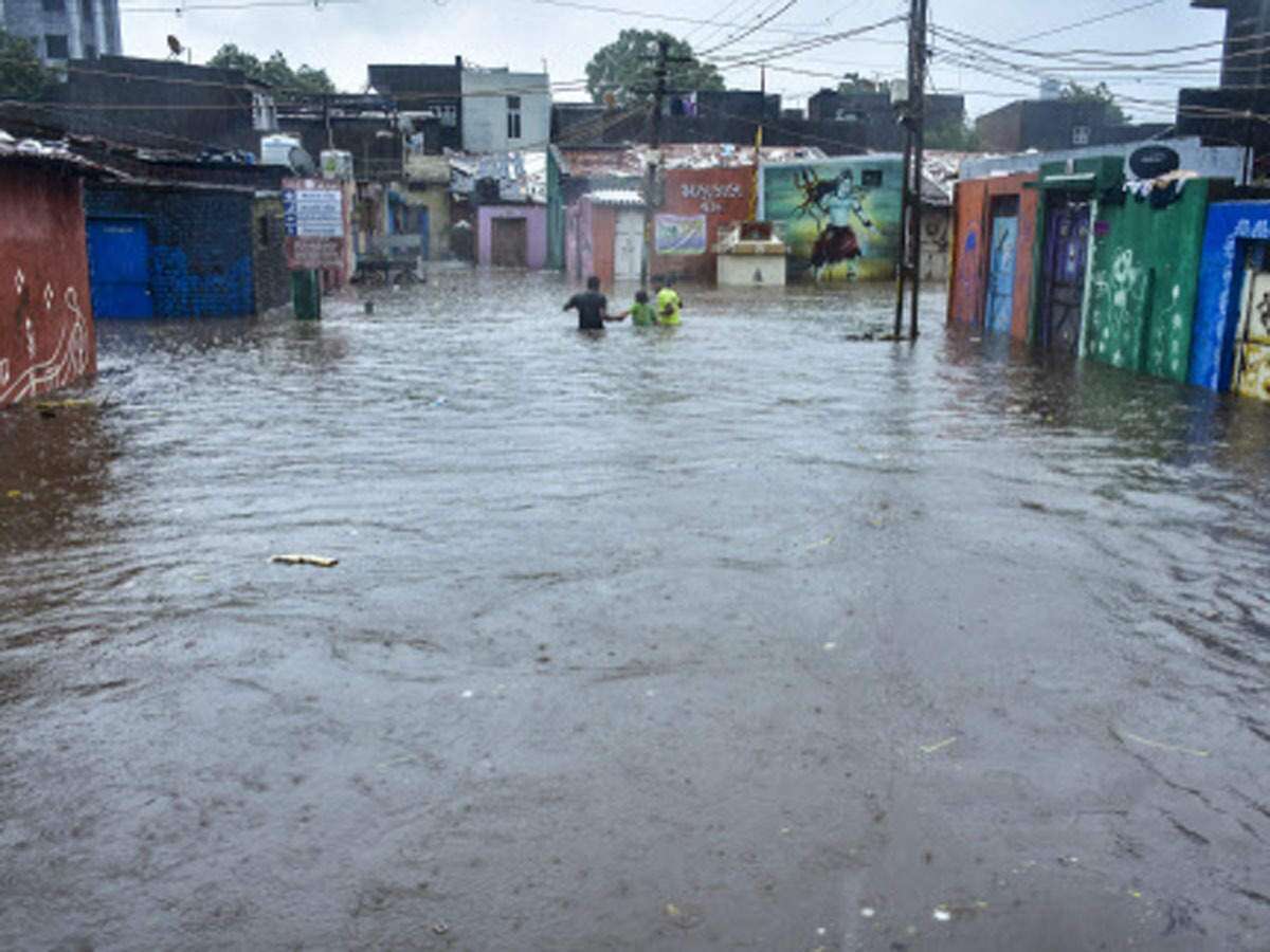 It has been raining heavily in some parts of Ahmedabad for the last one hour.
