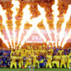 CSK's Dhoni Celebrates The IPL 2021 Victory