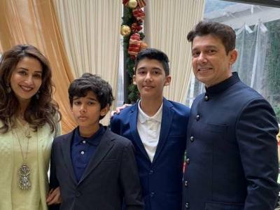 Madhuri Dixit's 16-year-old son donates hair to the Cancer Society. 