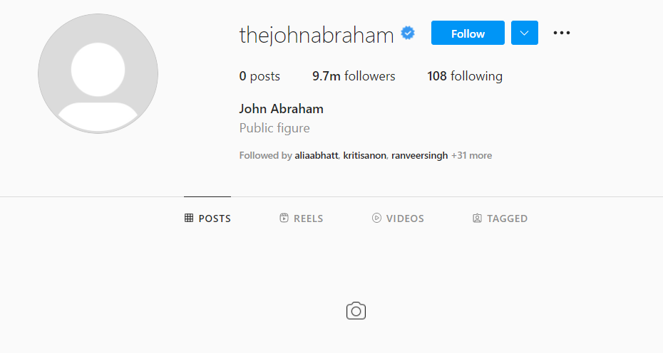 John Abraham first post on Instagram