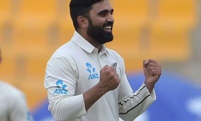 ajaz patel NZ spinner photo