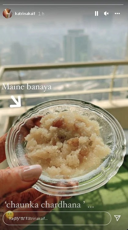 Katrina makes halwa first time