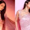 Shehnaaz Gill looks stunning in a pink saree