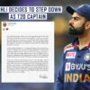 Virat Kohli's decision to step down