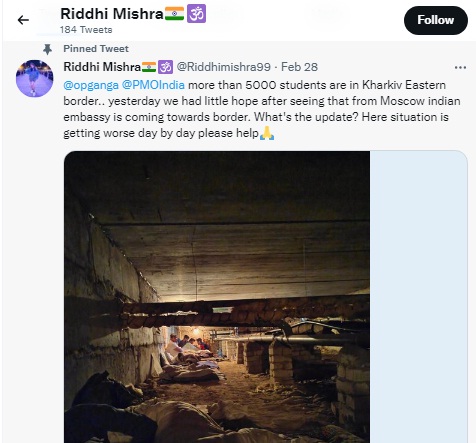 Gujarat girl asking for help in Ukraine from Bunker