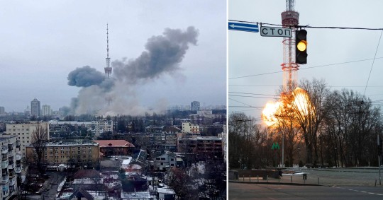 Russia blast at the Kyiv TV tower