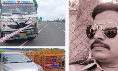 Truck driver runs over policeman in Borsad Gujarat.