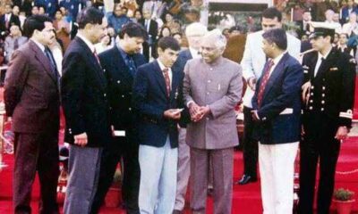 bhalaji damor with president K R Narayan in 1998
