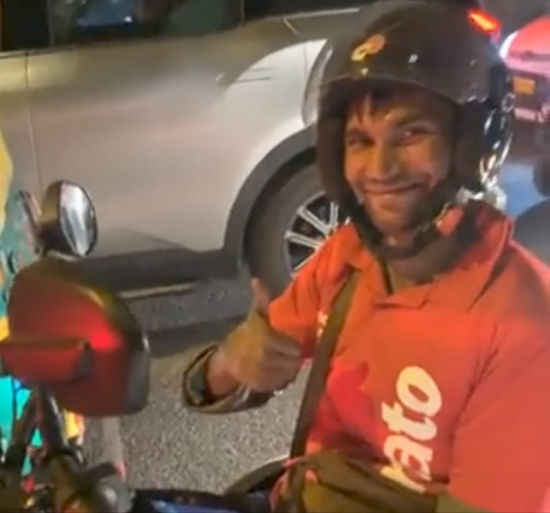 Zomato service guy being disable