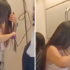 video of Girl straightener in Delhi metro