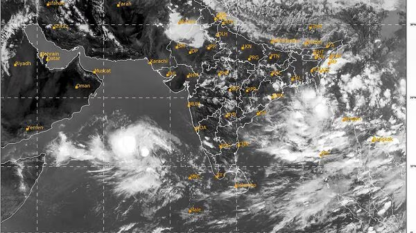 Cyclone Biparjoy near Gujarat cost.