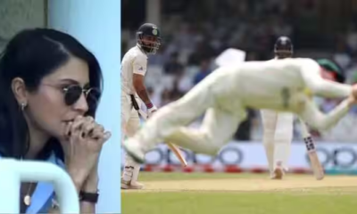 Anushka reacts as Virat Kohli got out on 49