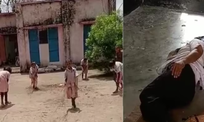 Teacher taking a nap in middle of the class