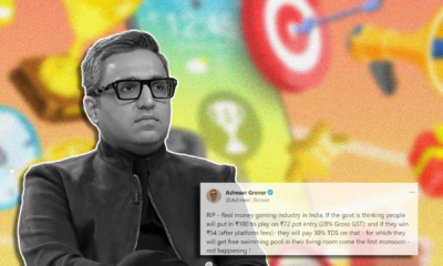 Ashneer Grover takes on Govt for GST on Online gaming