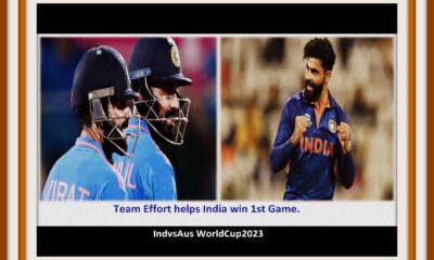 INDvsAUS Worldcup 2023 virat rahul and jadeja