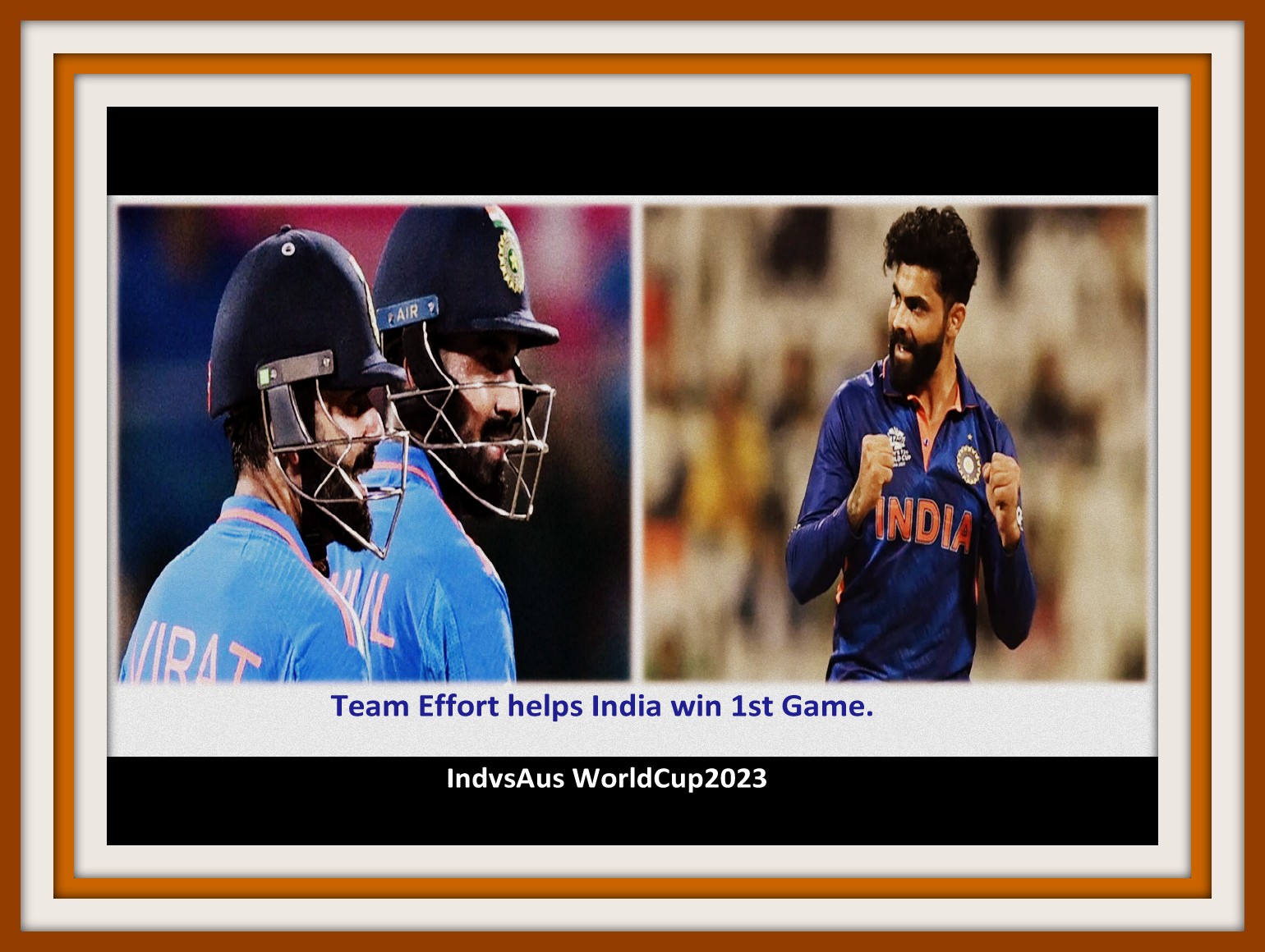 INDvsAUS Worldcup 2023 virat rahul and jadeja