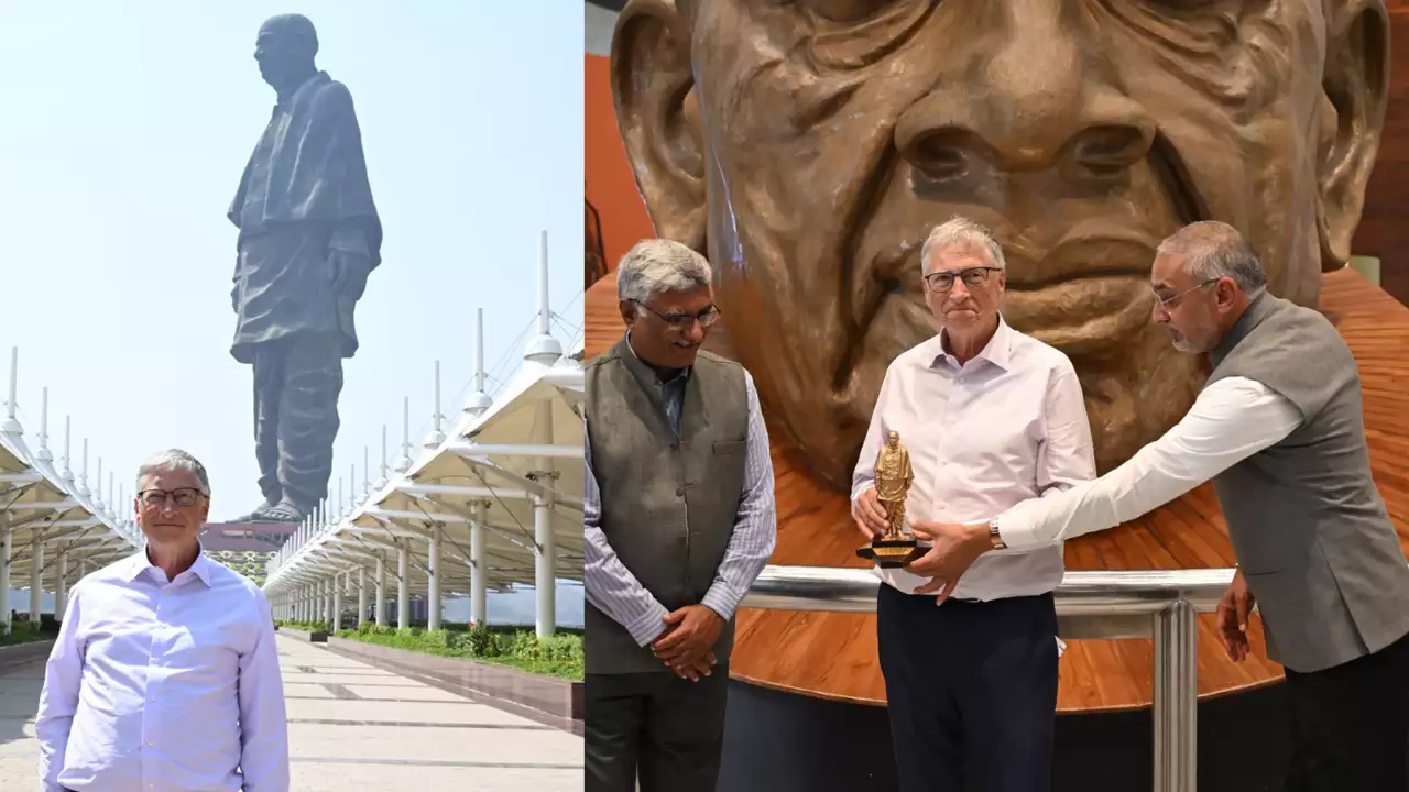 The tech mogul posted a video of his trip to the planet's tallest statue—the 597-foot-tall statue of Sardar Vallabhbhai Patel—and thanked Prime Minister Narendra Modi for the invitation.