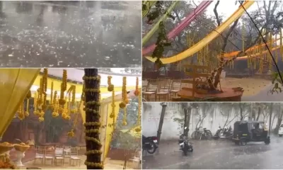 Unseasonal showers have disrupted many marriages in Rajkot. Weddings held in open party areas have been runied.