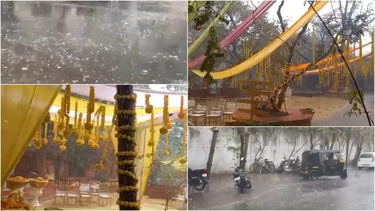 Unseasonal showers have disrupted many marriages in Rajkot. Weddings held in open party areas have been runied.