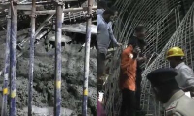 The laborer was saved after being tangled for hours after an under-construction medical college building in Gujarat's Morbi tumbled.