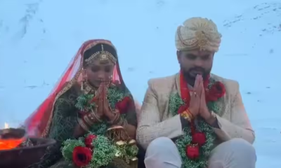 A Gujarati couple exchanged vows in a destination wedding held in Himachal Pradesh's picturesque Spiti Valley.