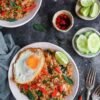 Chili basil chicken fried rice.