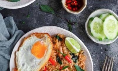 Chili basil chicken fried rice.