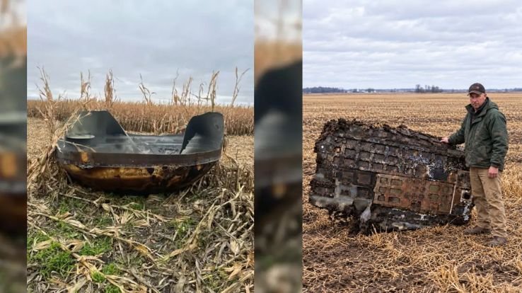 Authorities investigate possible space debris after farmer’s discovery.